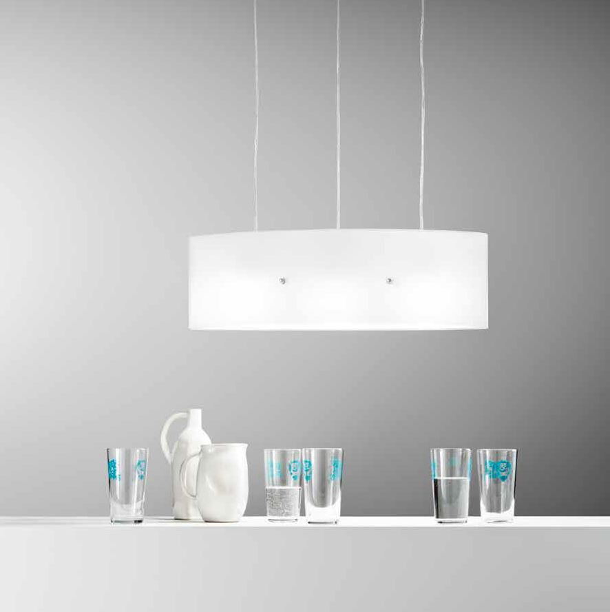Sospensione 3 luci struttura metallo cromo vetro satinato curvo 3XE27 non incl. AMSTERDAM Sospensione 3 luci struttura metallo cromo vetro satinato curvo 3XE27 non incl. AMSTERDAM